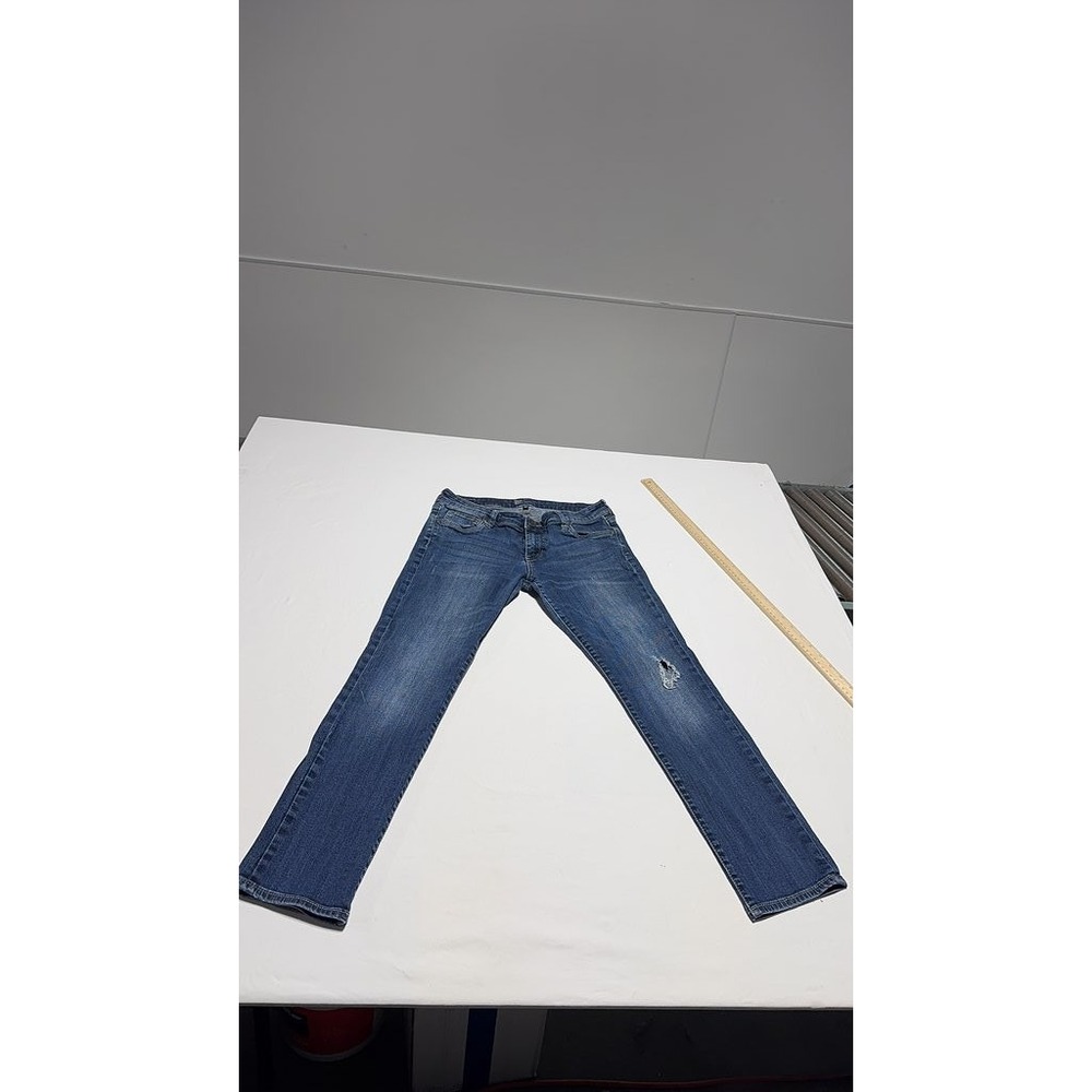 Kut from the Kloth Womens Distressed Blue Jeans Size 6P Petite Denim Rip